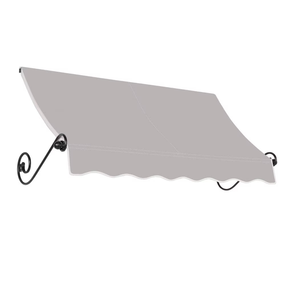 8.375 ft Fixed Awning Acrylic Fabric, Gray O4702