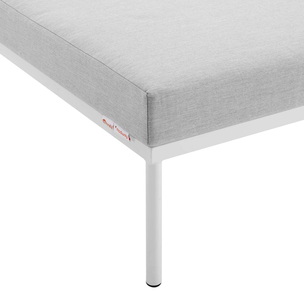 White Gray Aluminum Armless Patio Chair C986