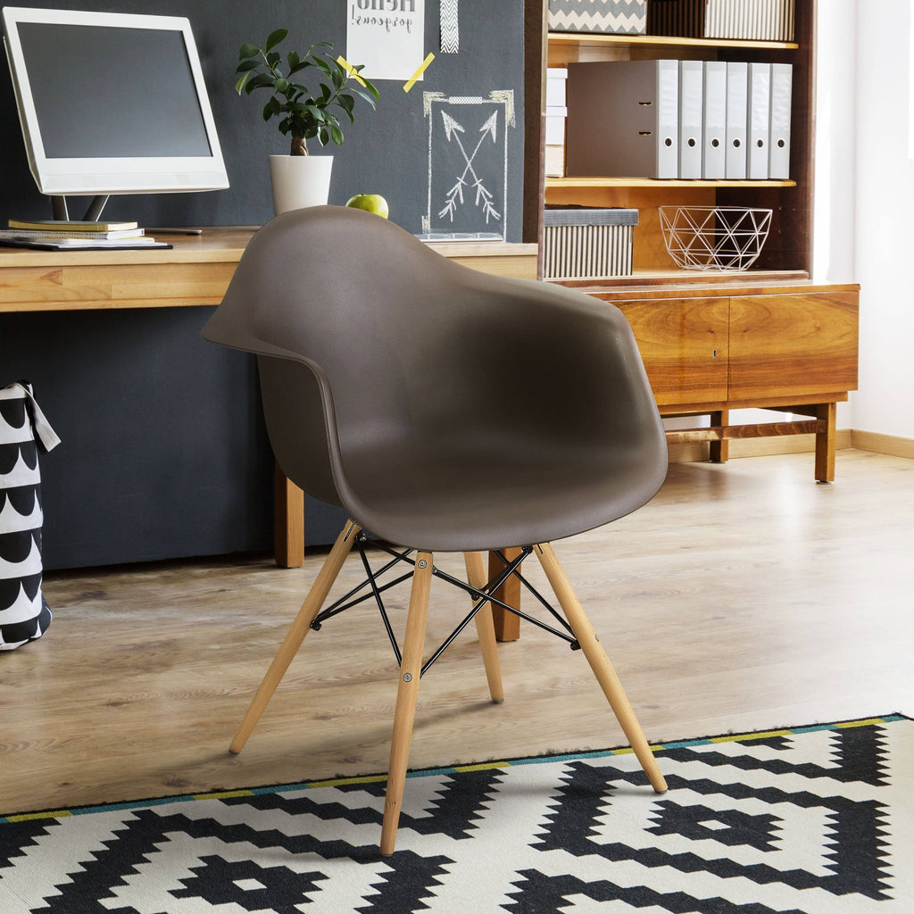 Dark Brown Plastic Dining Chairs (Set of 2) A63992