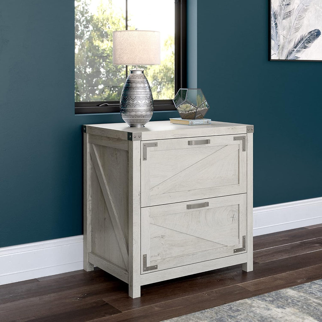 Cottage White 2 Drawer Lateral File Cabinet F972
