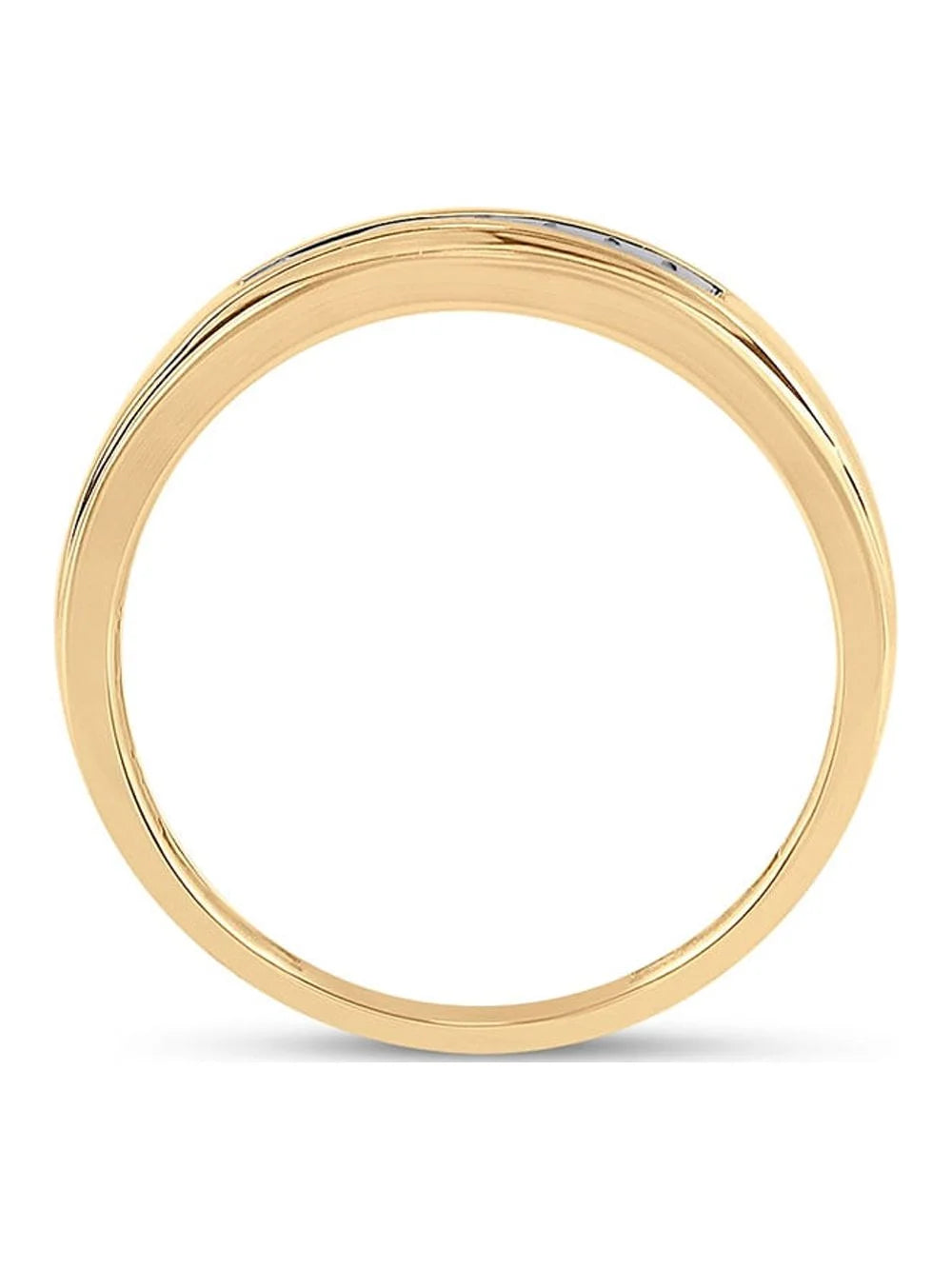 14kt Yellow Gold Mens Round Diamond Wedding Band Ring 1/12 Cttw Size 8 S65052