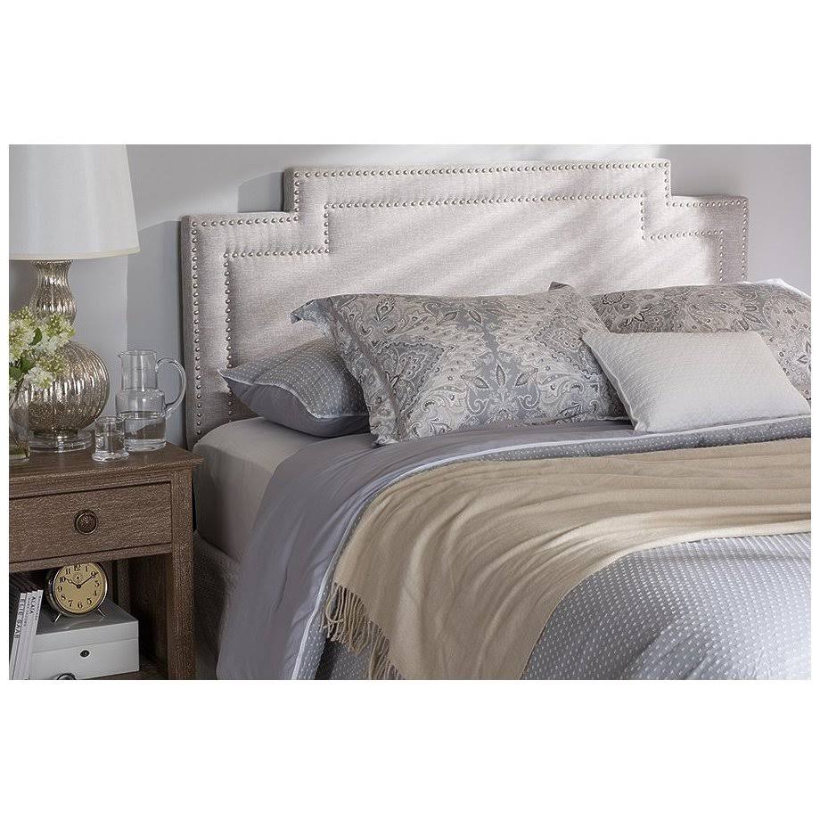 Greyish Beige Fabric Full Size Headboard Z68756