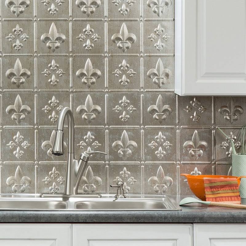 18in x 24in Vintage Metal Backsplash Panel (5 Pack) H90398