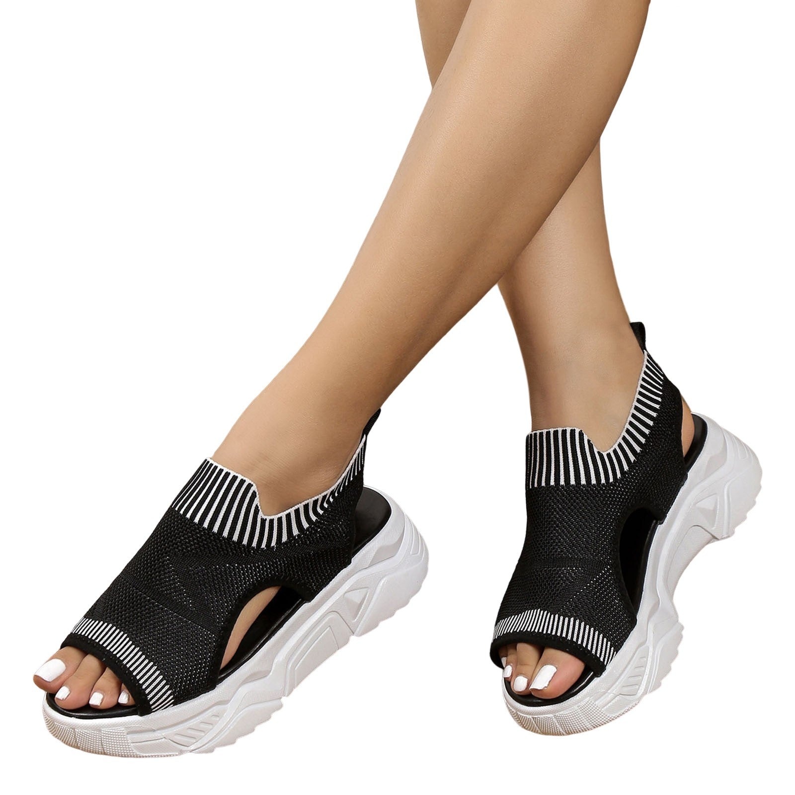 Thick Sole Wedge Fish Mouth Sandals G97897