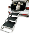 Foldable Dog Car Stairs, Aluminum Frame 4 Steps Lightweight Pet Stairs H164915
