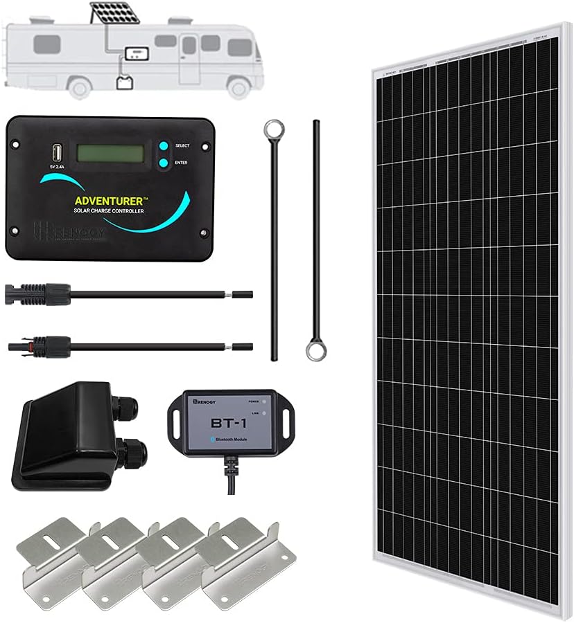 400 Watts 12 Volts Monocrystalline Solar RV Kit with 30A PWM LCD Charge Controller K514
