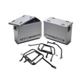 Large Silver Aluminum Panniers with Pannier Racks Q6062