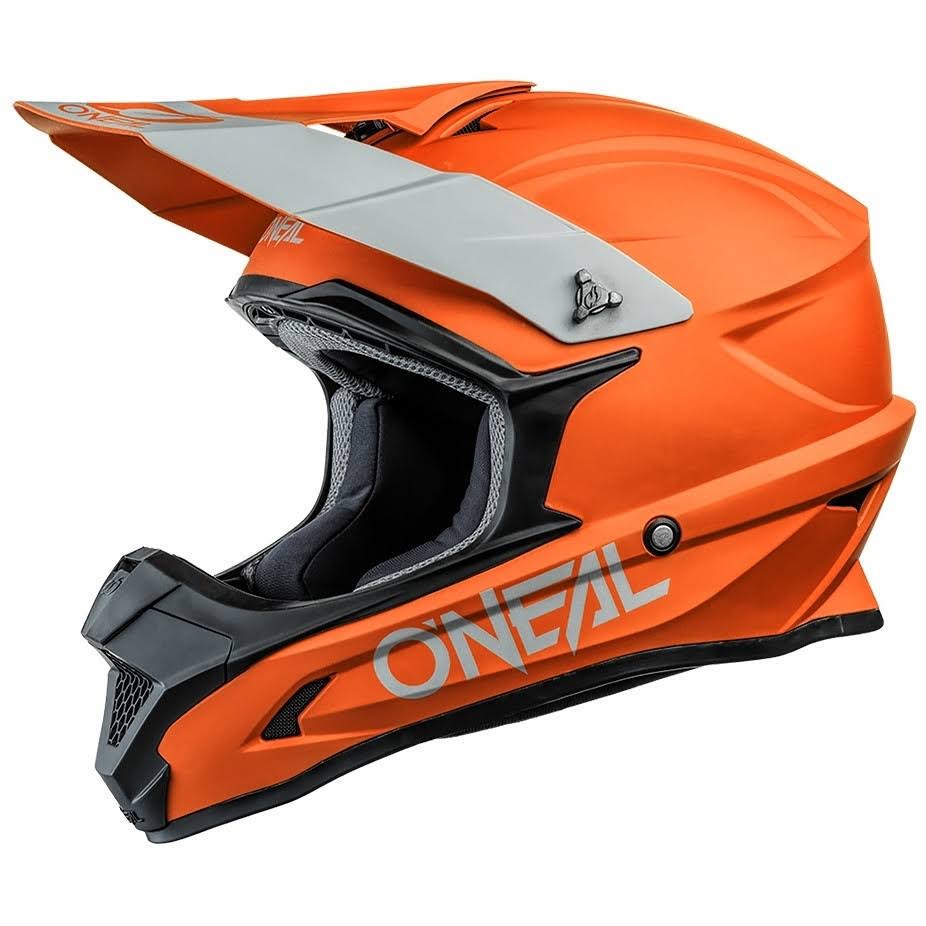 Matt Orange Grey Solid Cross Helmet X894457