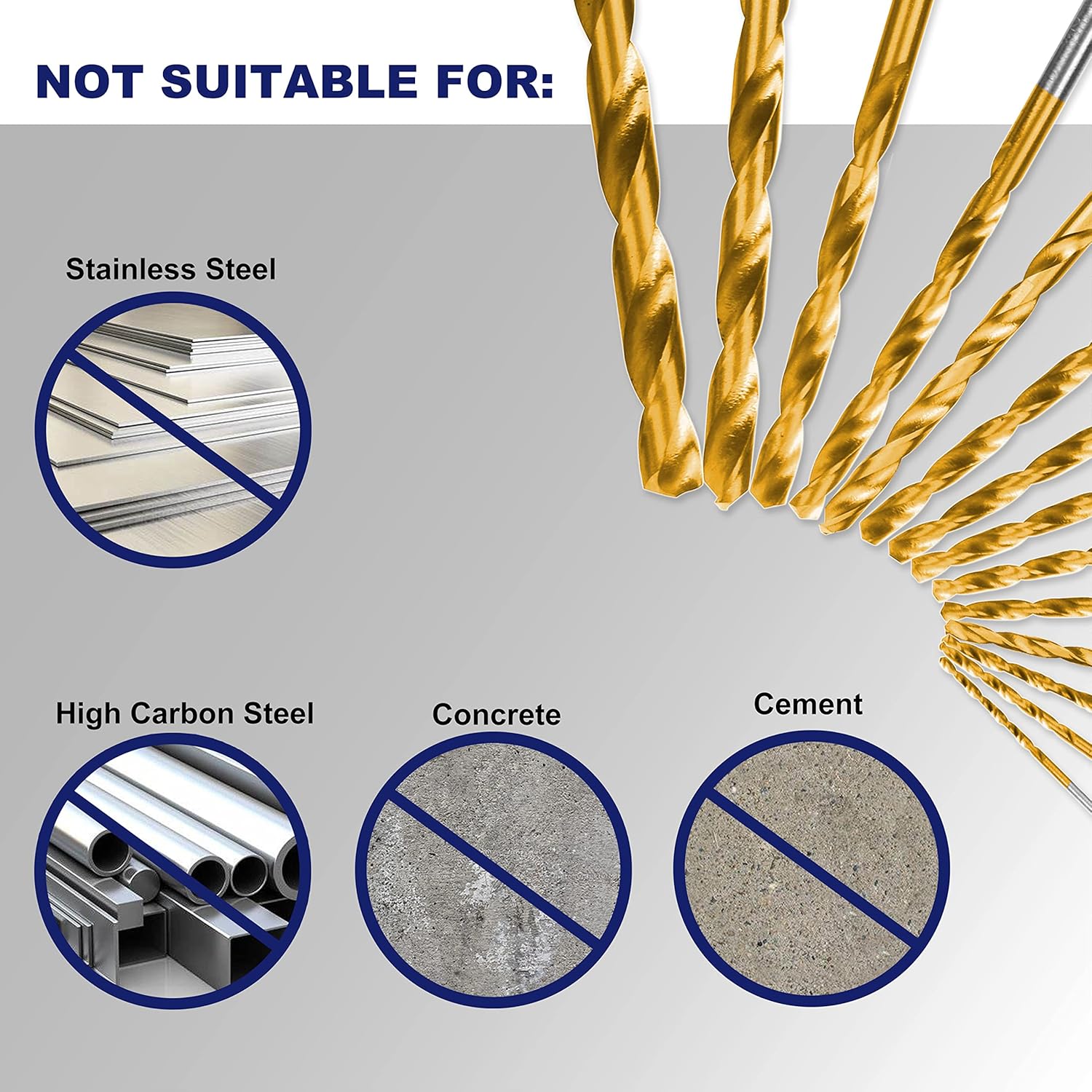 276 Piece Titanium Twist Drill Bit Set with S2 Bits, High Speed Steel D906