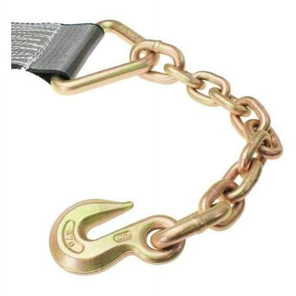 4 Inch X 30 Foot Blackline Ratchet Strap With Chain Extensions I30206