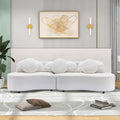 Curved Upholstered Sofa with 3 Pillows L39072