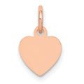 14K Rose Gold Heart Shaped Disc Pendant Charm H96803