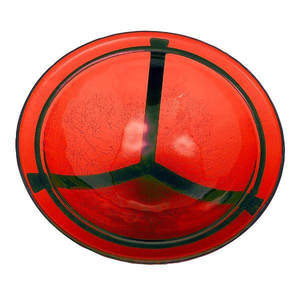 Red Crackle Birdbath with Rail Mount Bracket Z89858