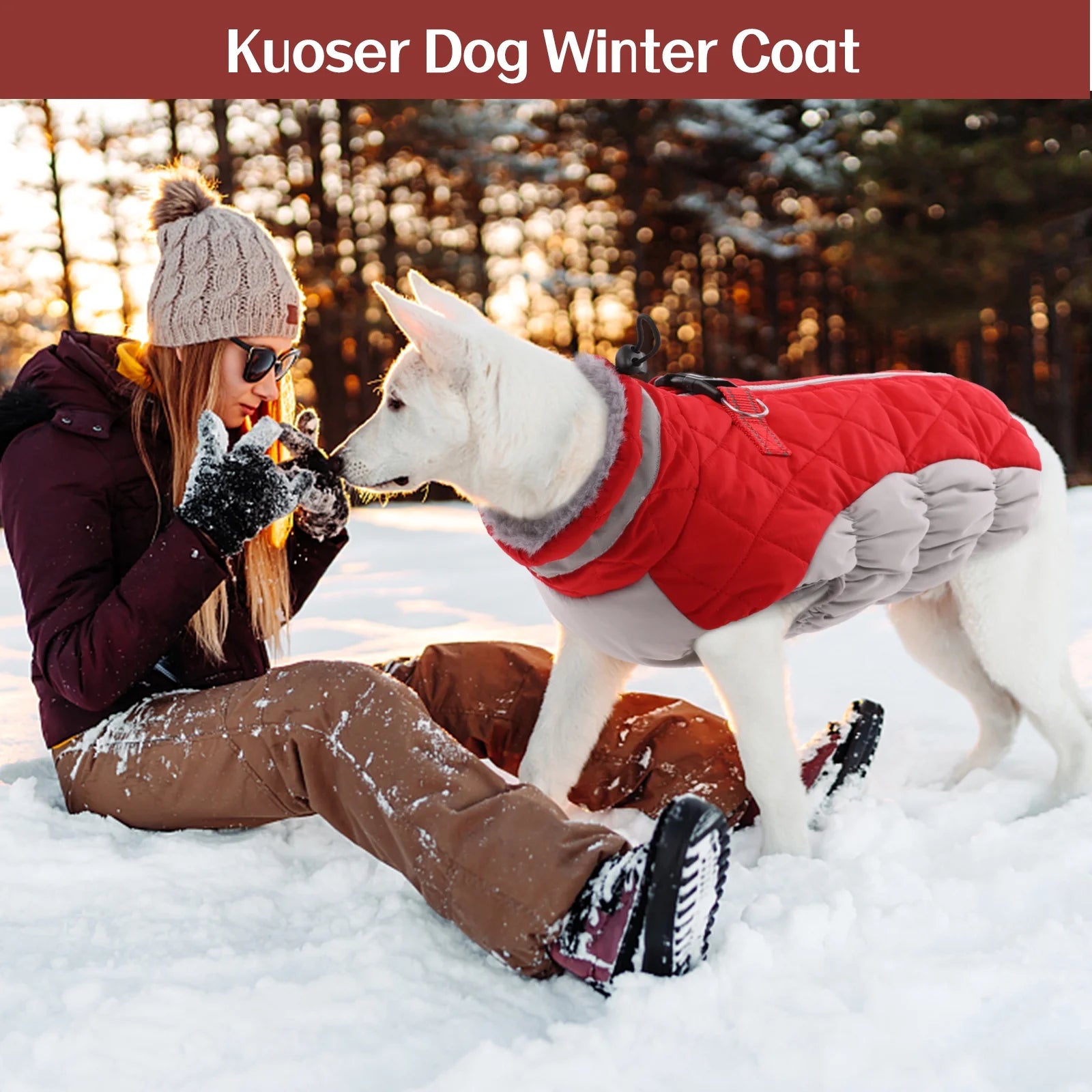 Red Reflective Dog Winter Coat P180