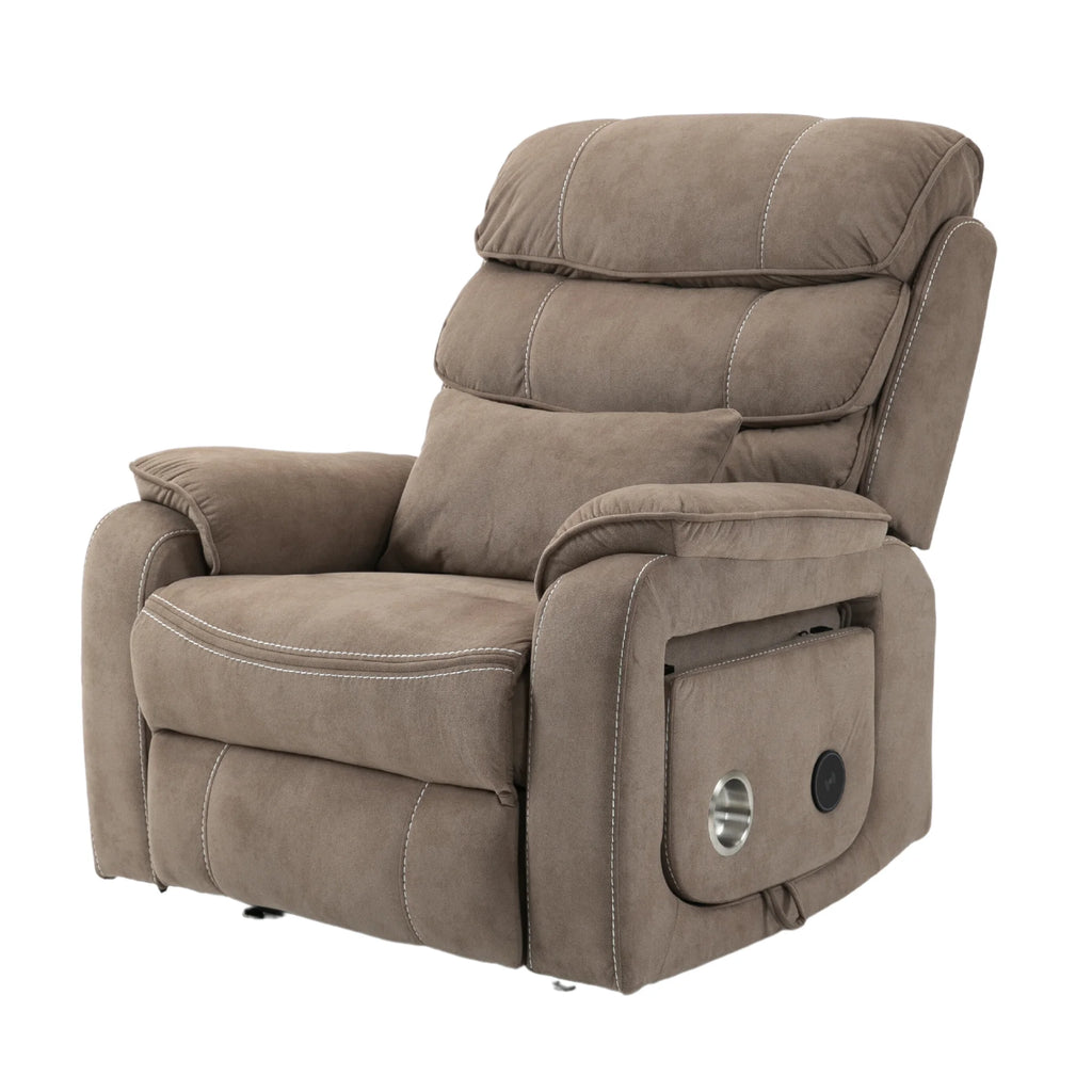 Lay Flat Recliner with Tabletop, Wireless Phone Charger, Cup Holder & Lumbar Pillow, Dual Motor Lift Chair, 400 lbs Capacity L77540