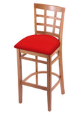 30x22 Bar Stool with Medium Finish and Canter Red Seat O571727