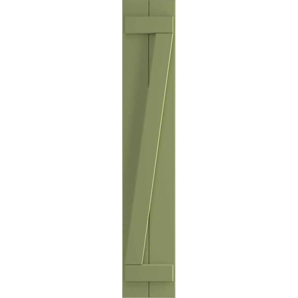 Moss Green PVC Board and Batten Shutters (Per Pair) U978880