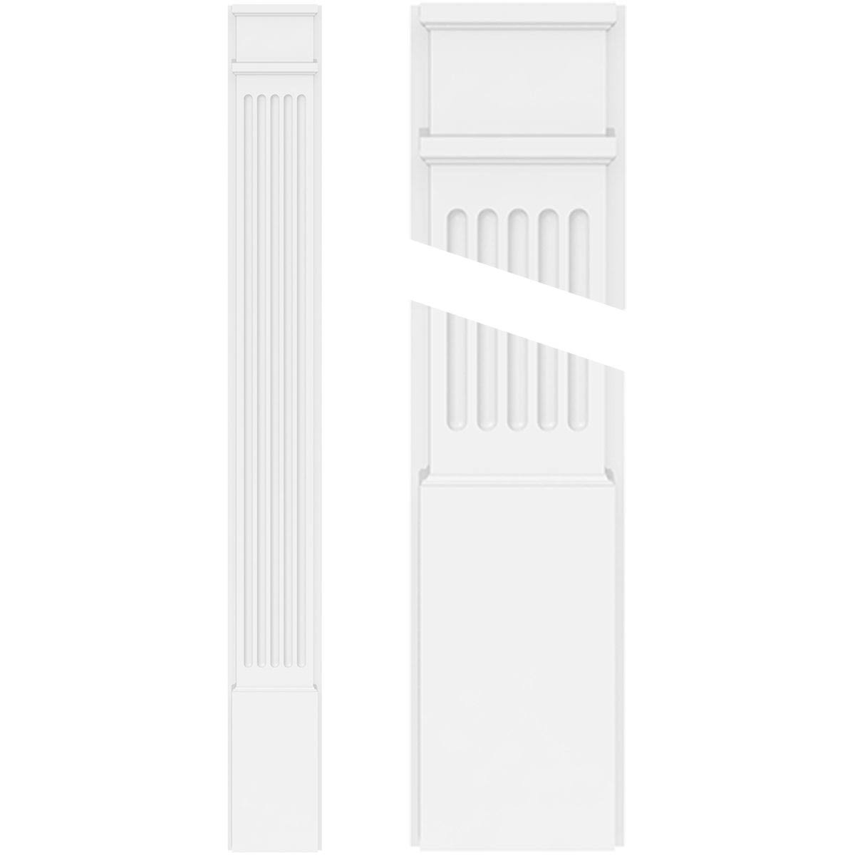 Fluted PVC Pilaster with Decorative Capital and Base (Pair) U36292