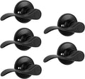 2 Pack Keyless Black Privacy Door Lever Lock Set F436