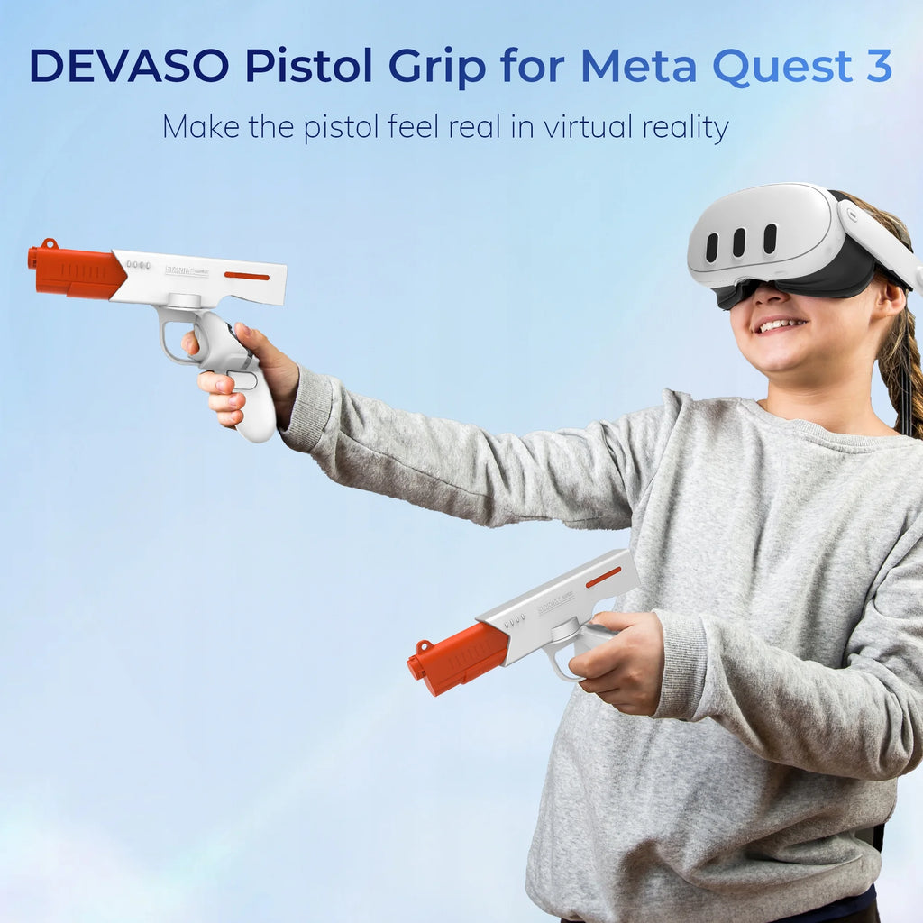 Orange & White Gun Stock for Meta Quest 3 J638