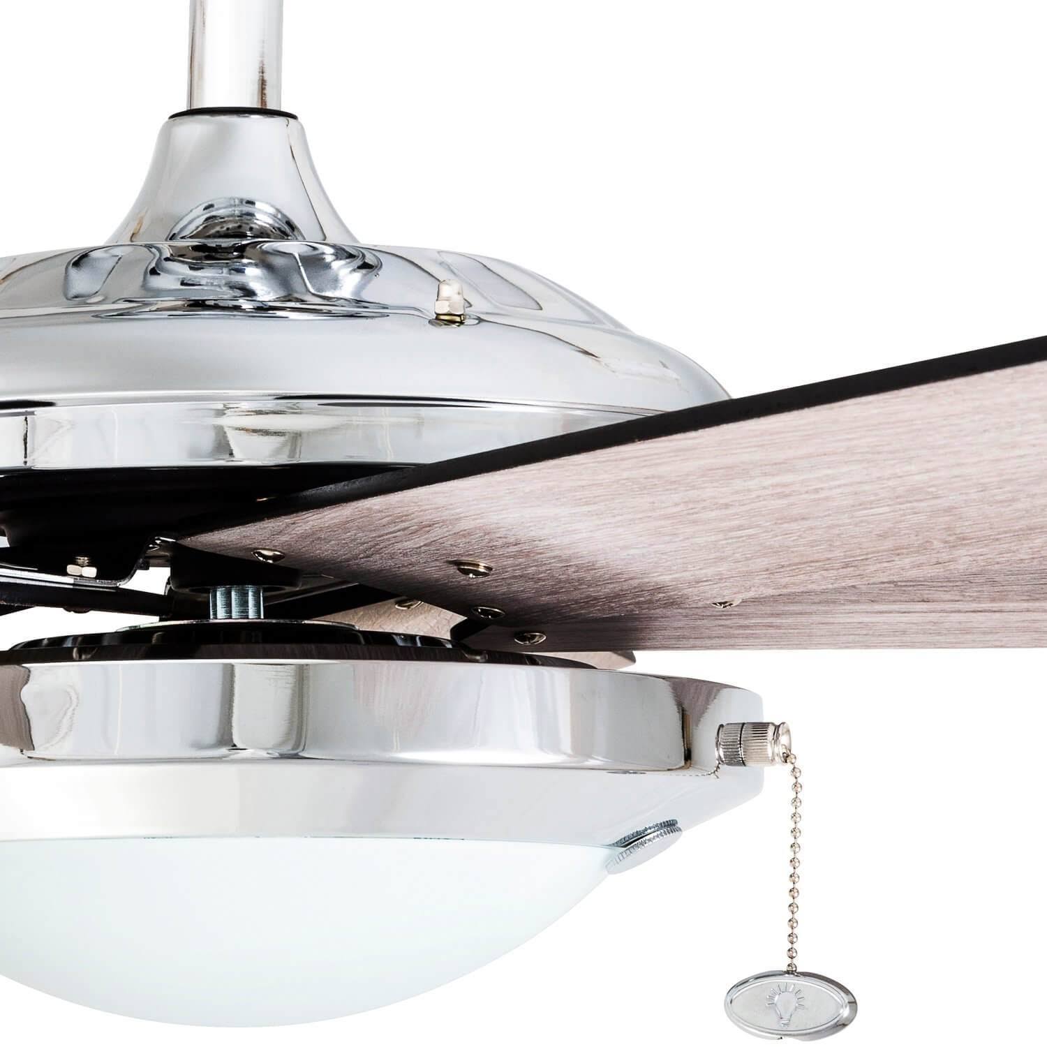 Chrome Contemporary Rustic Ceiling Fan, 52 LED J75815
