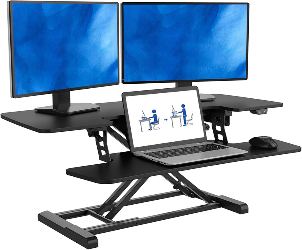 Electric Standing Desk Converter with Quick Release Keyboard Tray B21610