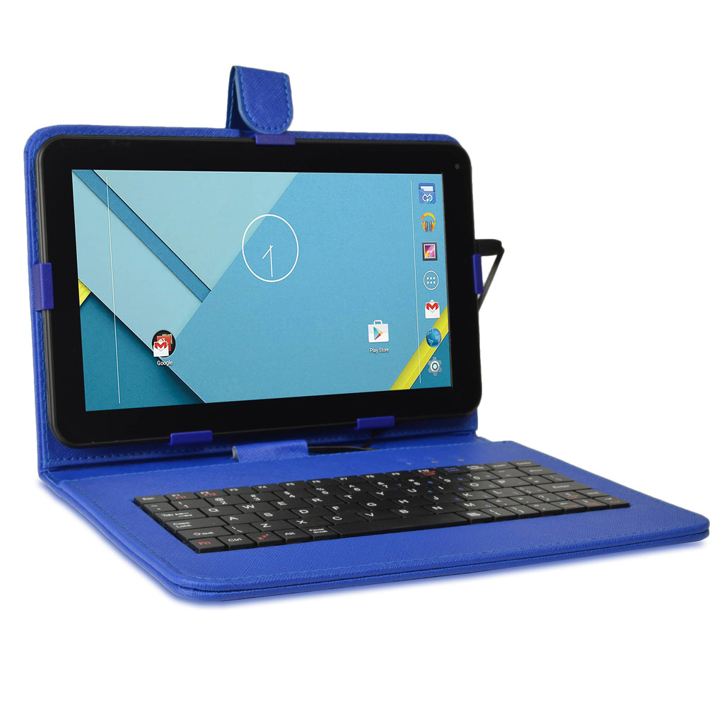 9x22 8GB Android Tablet Quad Core 1GB Cams Blue Keyboard Case Bundle Q962