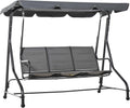 3-Seater Porch Swing Chair with Adjustable Canopy B22917