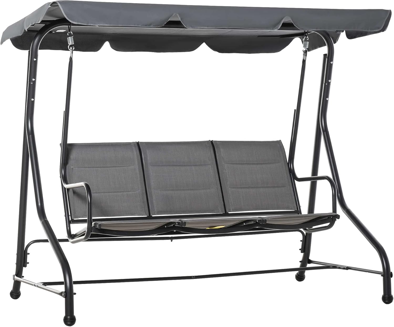 3-Seater Porch Swing Chair with Adjustable Canopy B22917