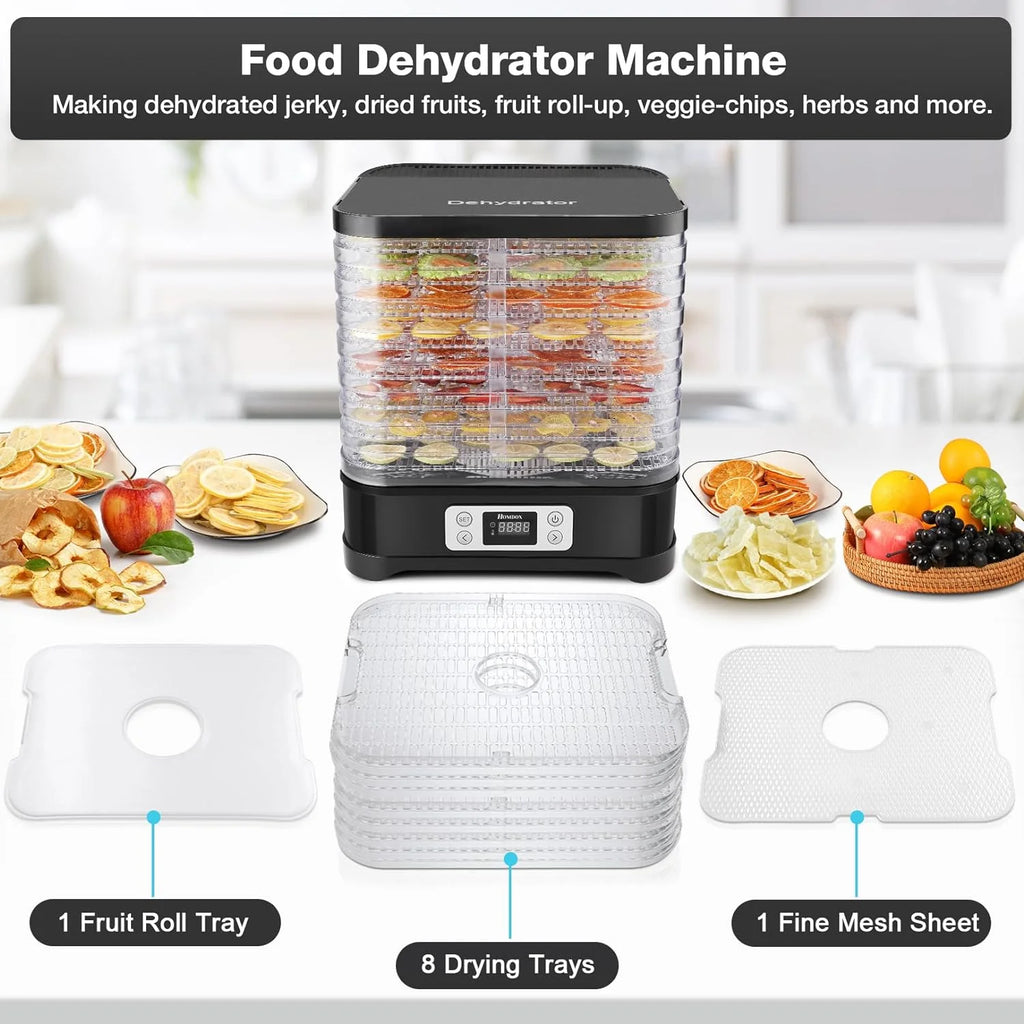 400W 8 Trays Food Dehydrator with Digital Timer and Temperature Control Y71829