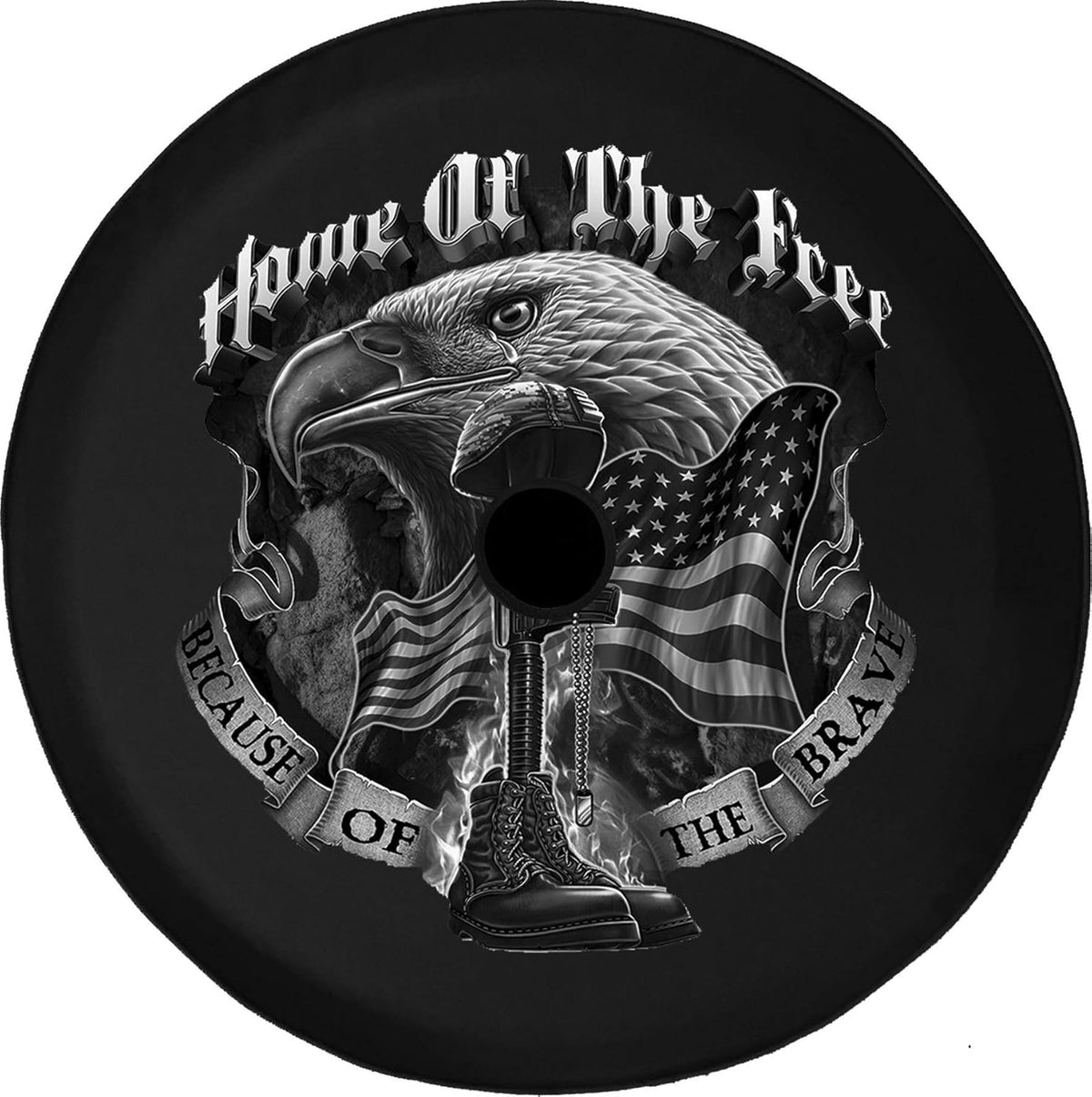 Black 32 Inch Spare Tire Cover with Backup Camera Hole Pack of 2 T291520