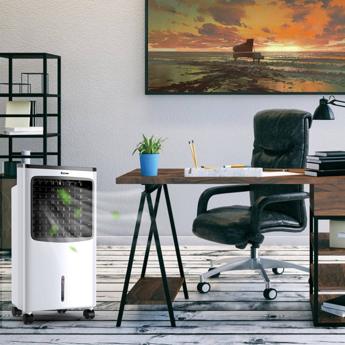 Black Portable Cooler Fan with Remote Control Q868