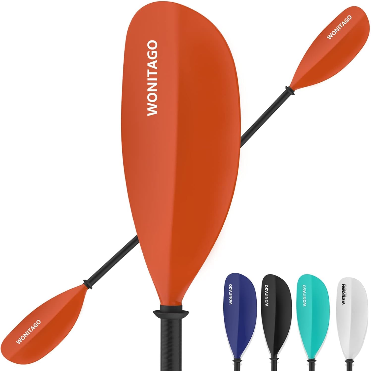 Fiberglass Kayak Paddle with Nylon Blades, 3 Piece, Pack of 2 Q956