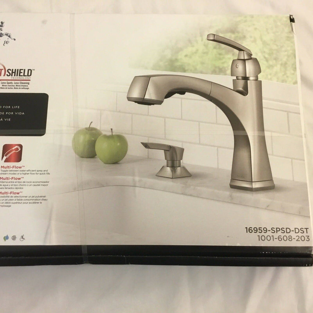 Single-Handle Pull-Out Sprayer Kitchen Faucet with Soap Dispenser S774640