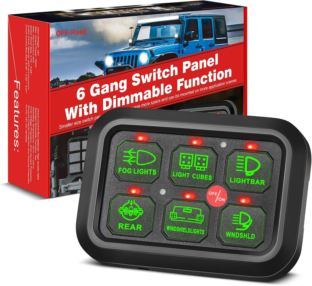 8 Gang Switch Panel with Label Stickers and Harness Y871