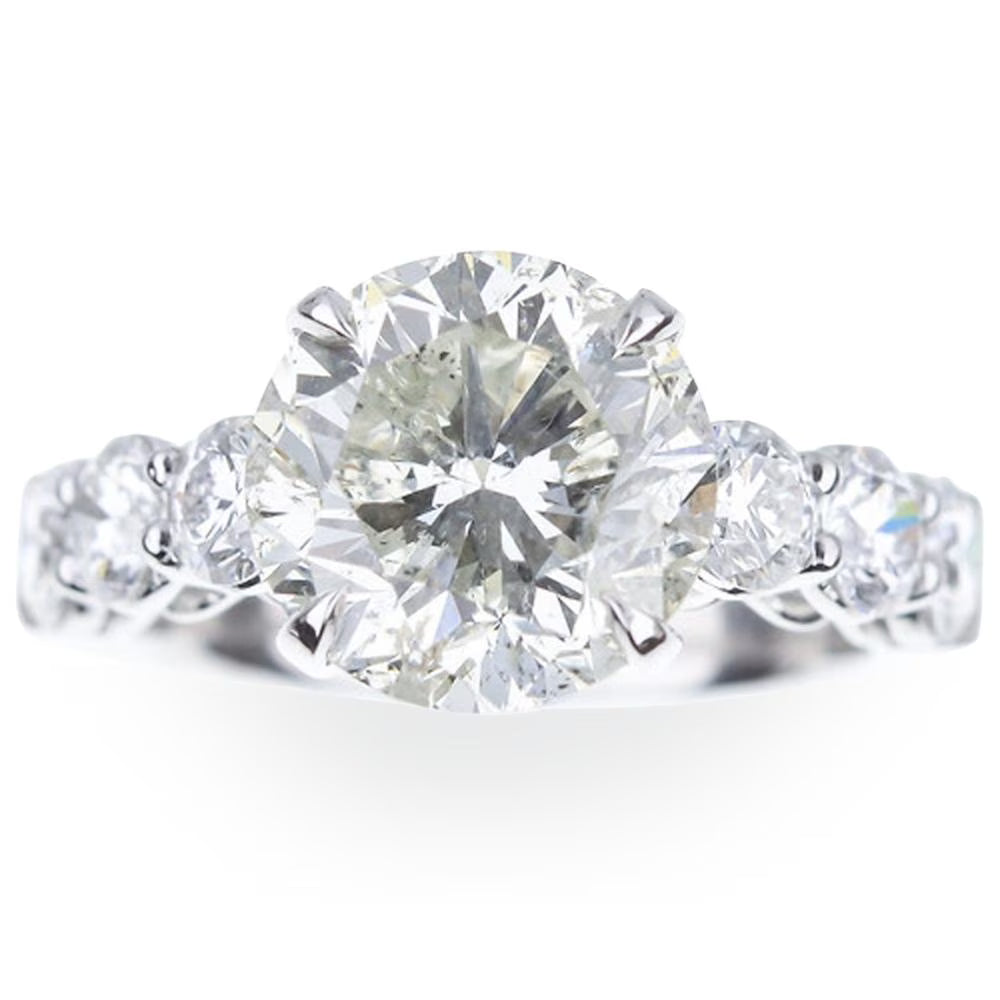 5 Ct Diamond Engagement Ring 14k White Gold D9657