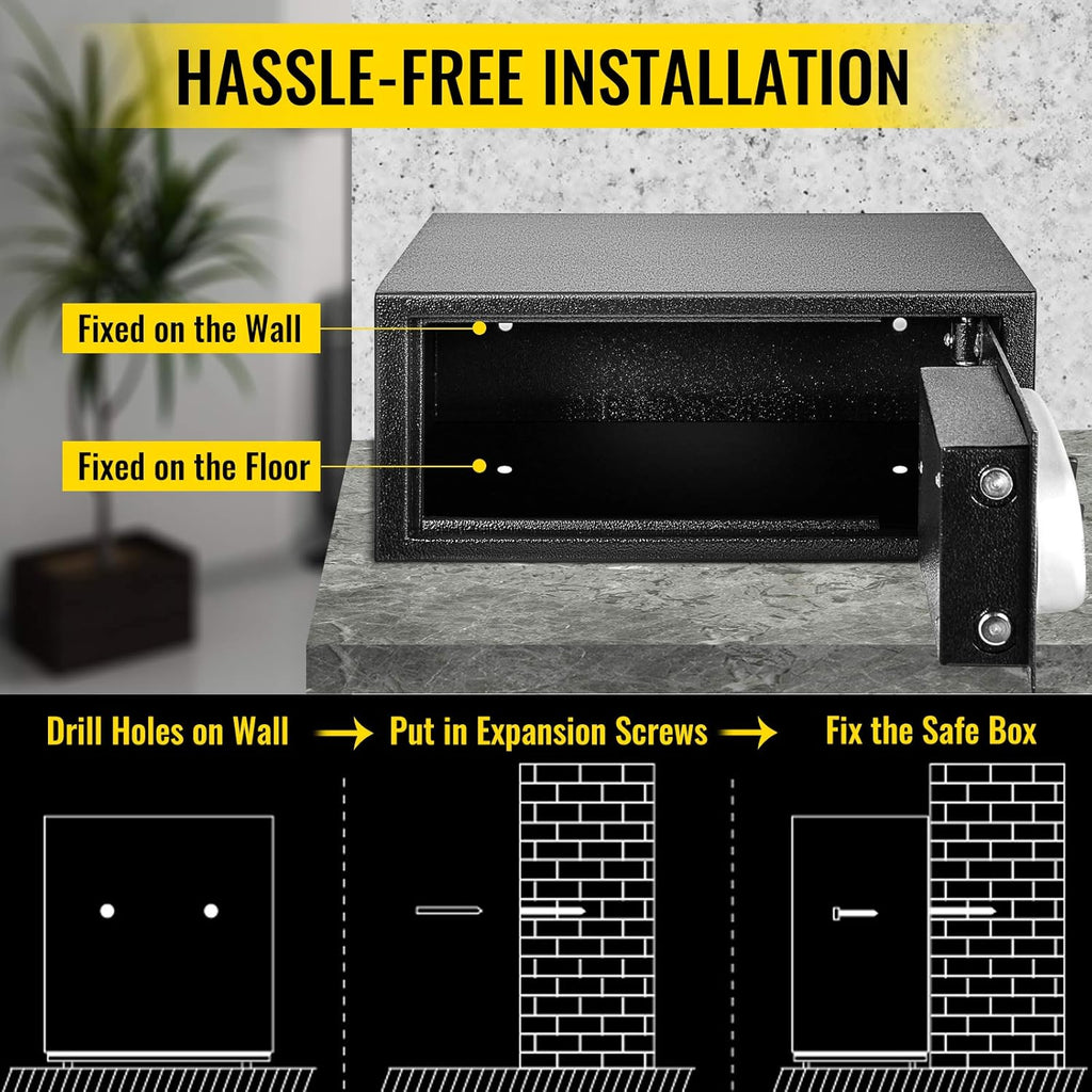 0.8 Cubic Feet Carbon Steel Digital Safe Box with Two Keys W545347