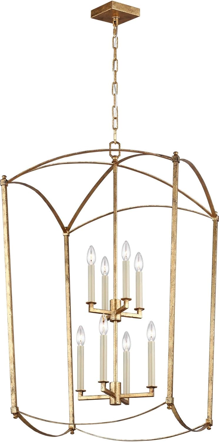 8-Light Antique Guild Candle Chandelier T3046