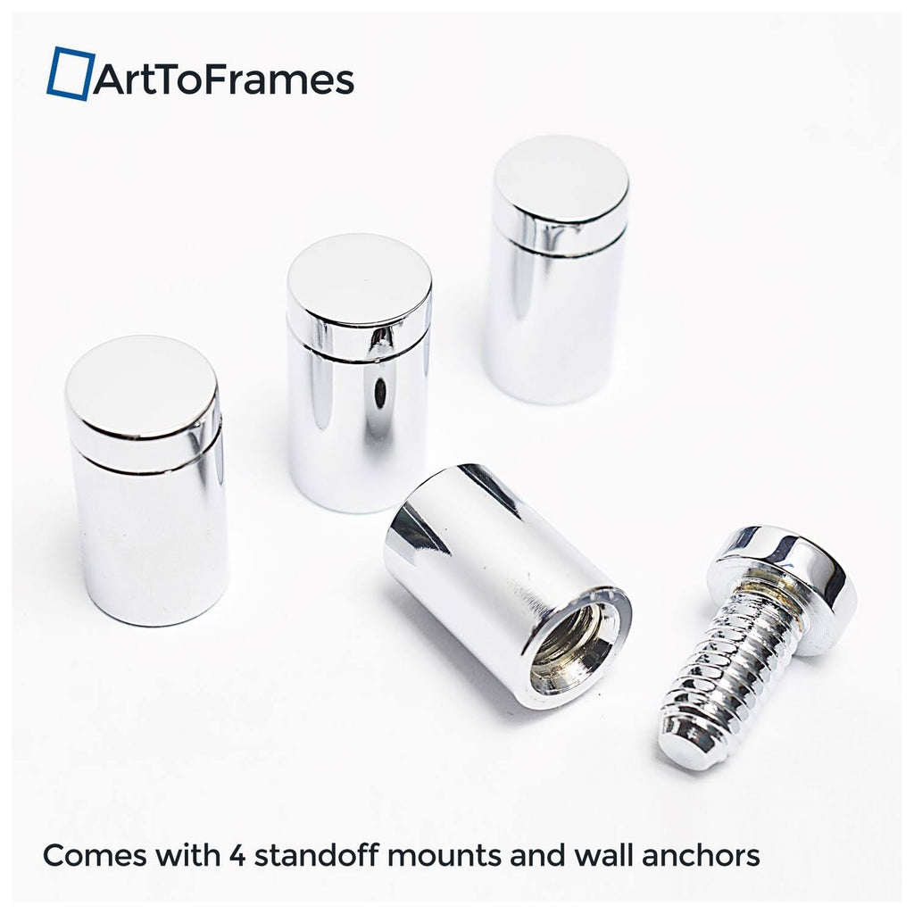 Acrylic Floating Frame for Pictures Up to 9x32 Inches with Polished Chrome Standoff H267
