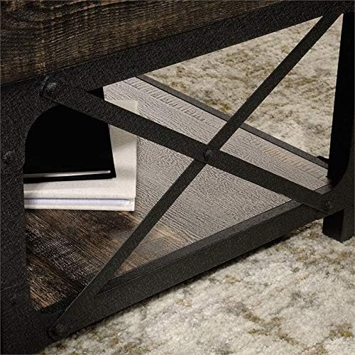 Wood and Metal Lift-Top Coffee Table in Carbon Oak/Black H697729