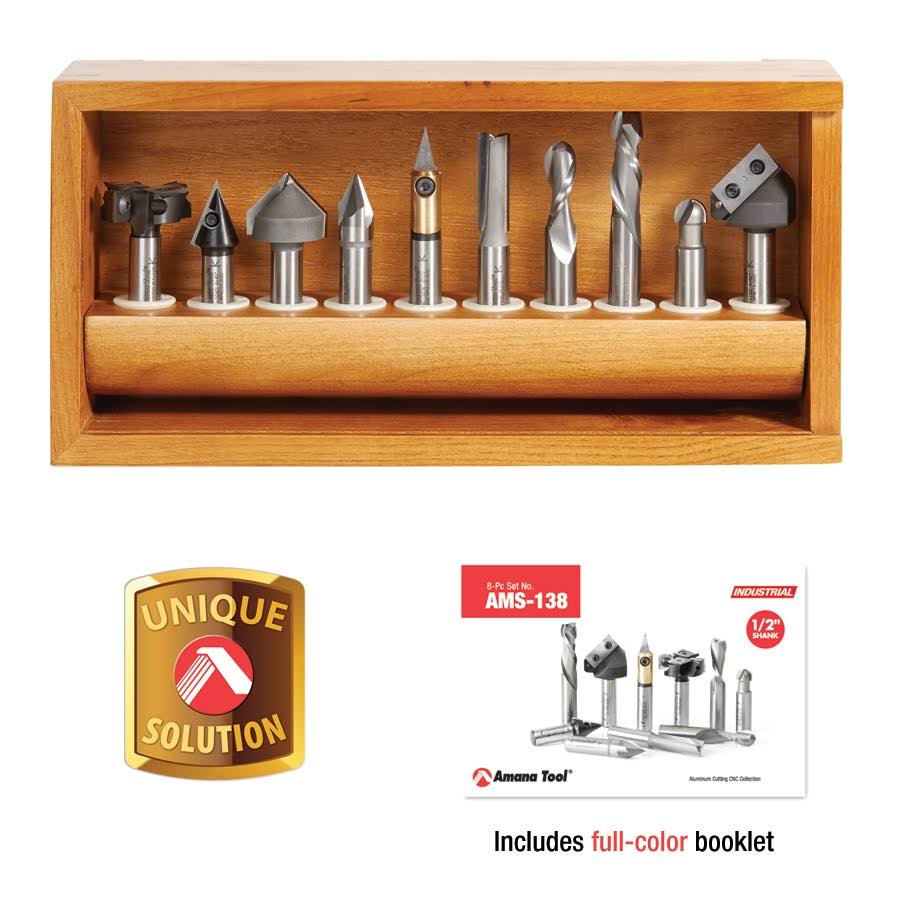 10-pc CNC Router Bit Collection, 1/2 inch Shank P868
