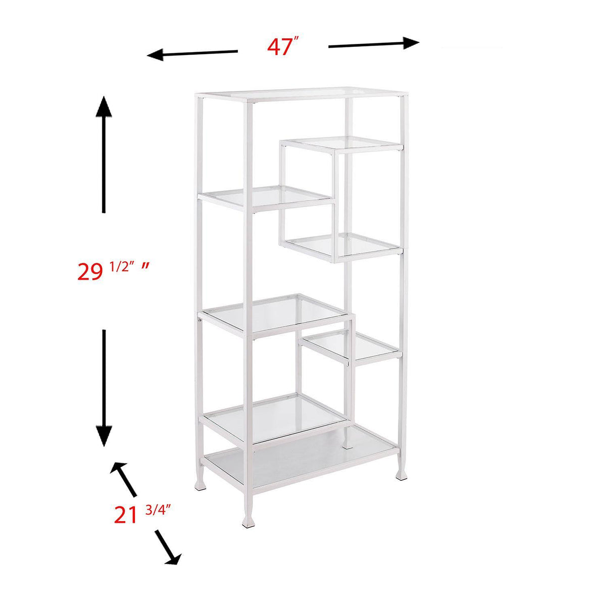 White Asymmetrical Bookcase Q948547