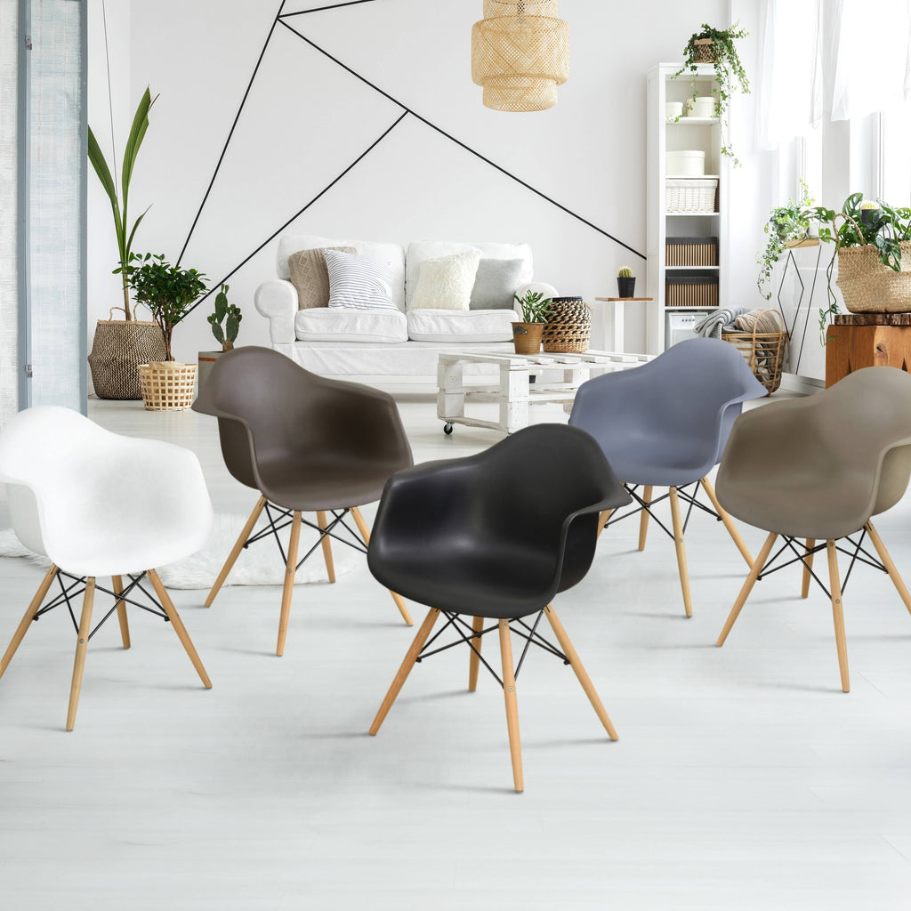 Dark Brown Plastic Dining Chairs (Set of 2) A63992