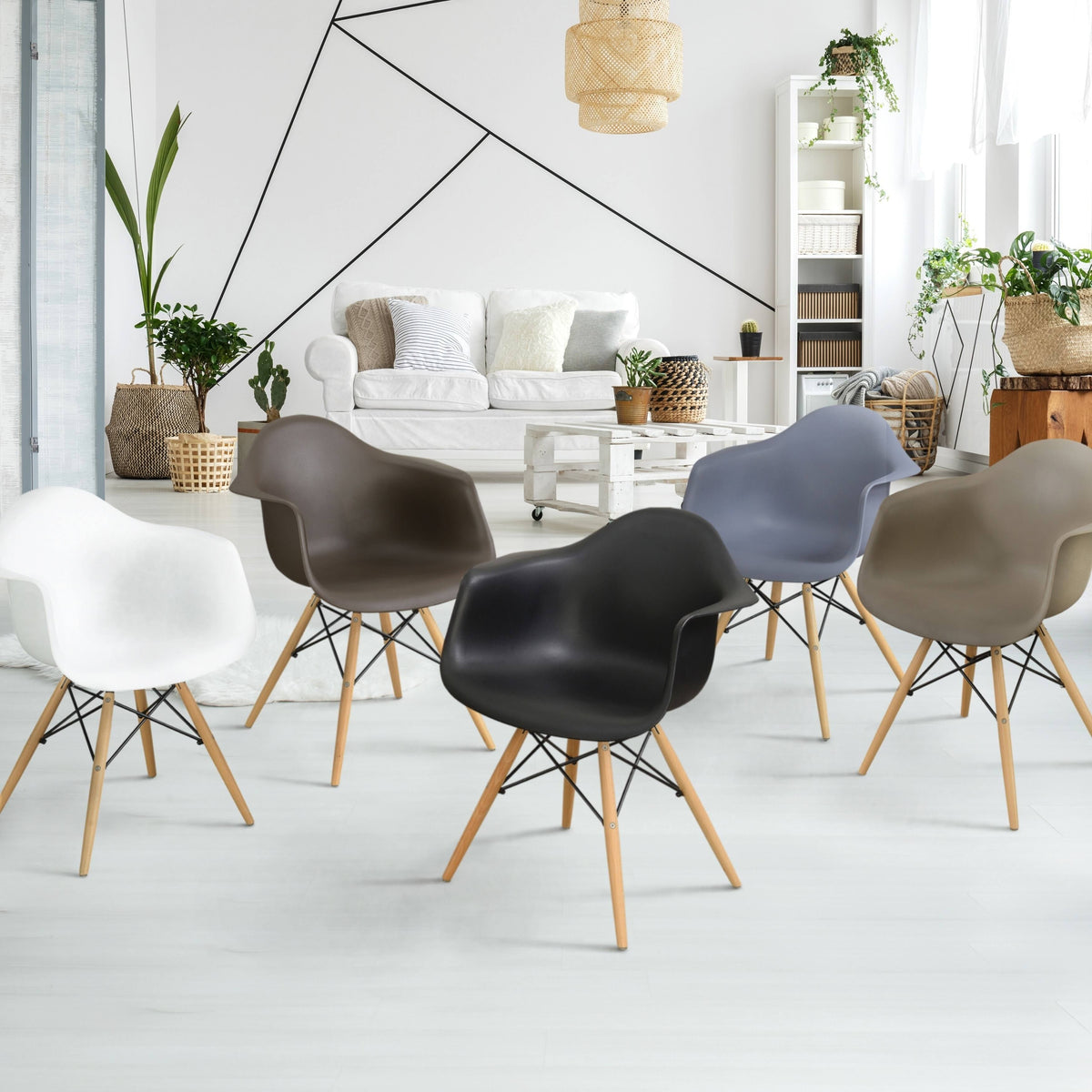 Dark Brown Plastic Dining Chairs (Set of 2) A63992