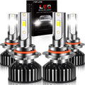 9005 High Beam + 9006 Low Beam LED Headlight Bulbs, 6000K Cool White, Pack of 4 M4232