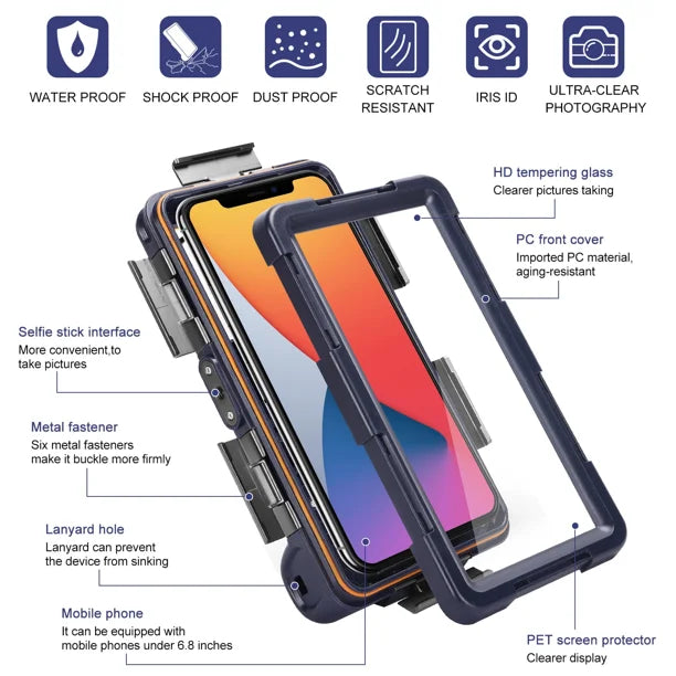 Waterproof Protective Case for Oppo Find X3 and Phones Up to 6.9 Inch E422
