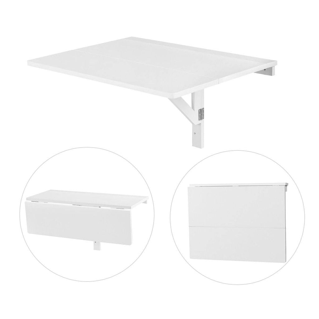 White Folding Wall-Mounted Drop-Leaf Table N7306