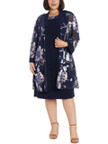 Plus 2PC Jacket Midi Dress W789239