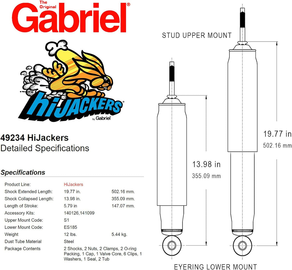 2 Pack Shock Absorber J78054