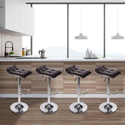 Brown Swivel Adjustable Height Bar Stool I422147